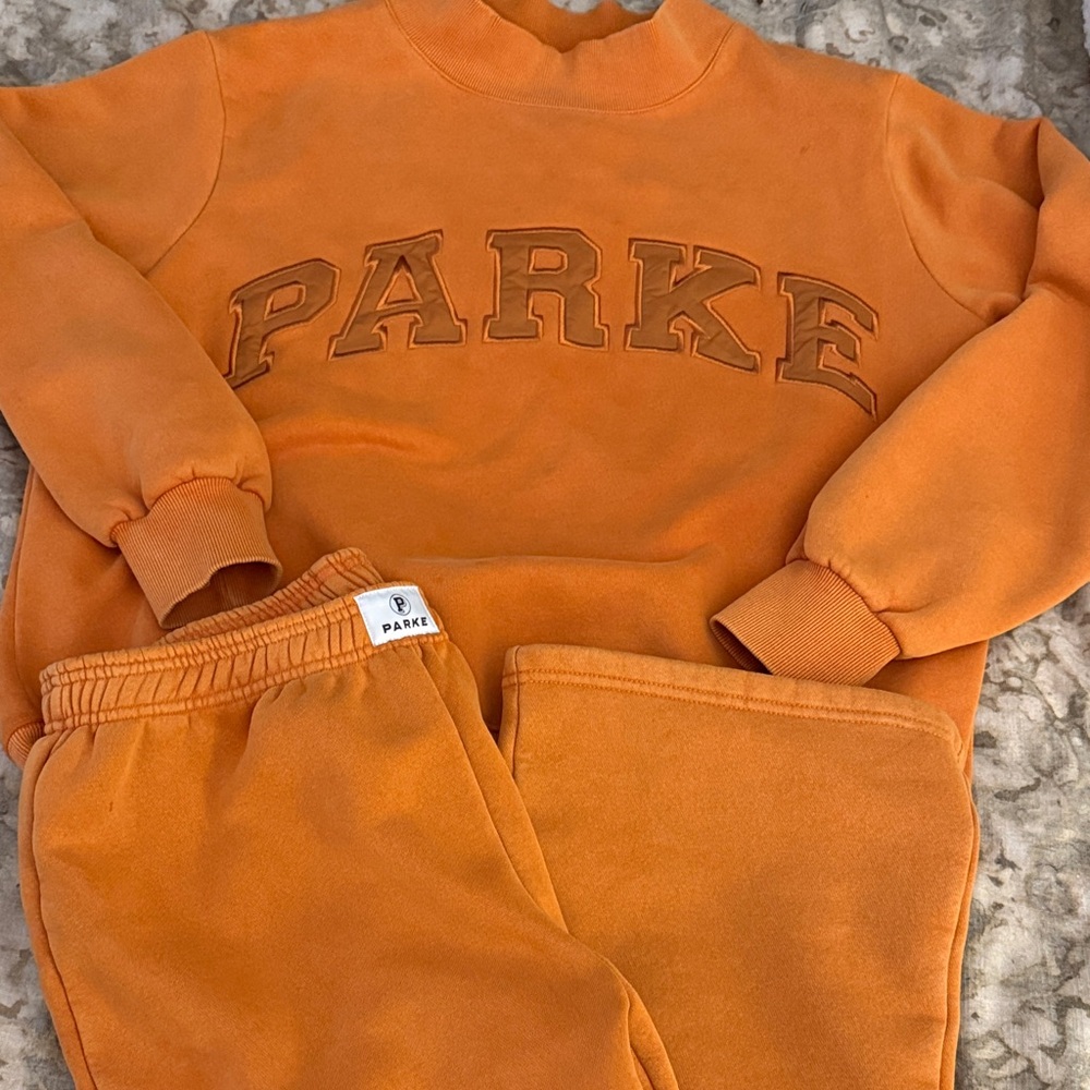 Parke Orange Sweatshirt Cozy Jogger Bottoms